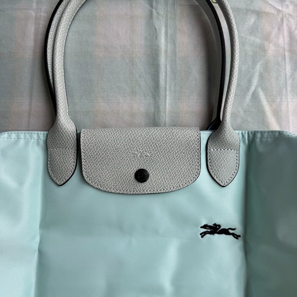 Longchamp Blue Pebble Grain Leather Tote Bag - Picture 2 of 9